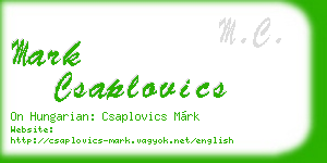 mark csaplovics business card